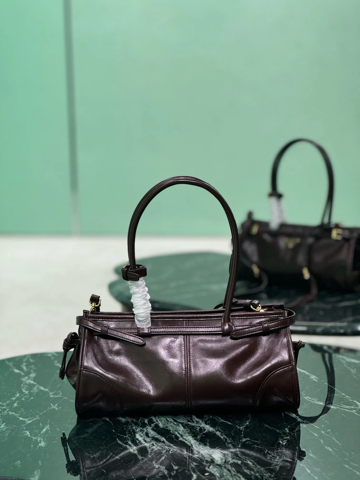 PD320 Cocoa Medium/Large Leather Handbag / HIGHEST QUALITY VERSION