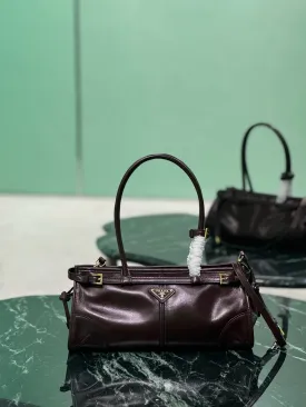 PD320 Cocoa Medium/Large Leather Handbag / HIGHEST QUALITY VERSION