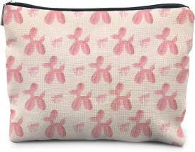 Pink Coquette Bow Balloon Dog Makeup Bag, Pink Preppy Makeup Bag, Aesthetic Makeup Bag, Preppy Stuff, Preppy Gifts for Women, Coquette Stuff, Cute Makeup Bag, Pink Makeup Pouch