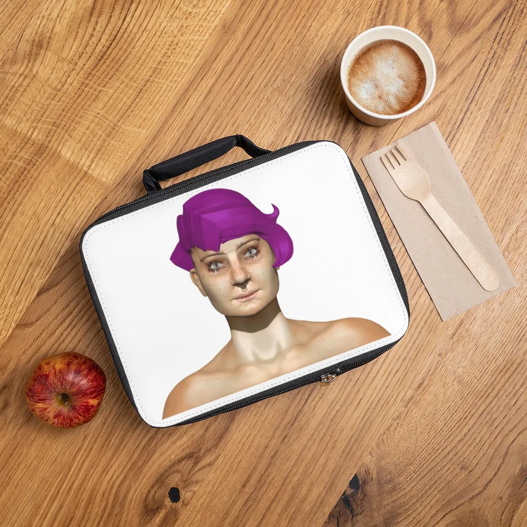 Purple Hair Girl Lunch Bag