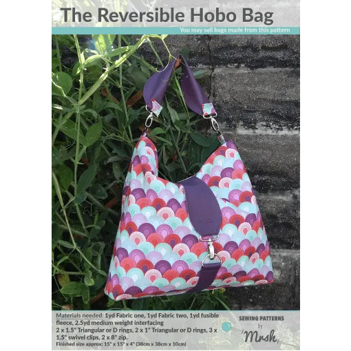 Reversible Hobo Bag by Sewing Patterns by Mrs H (Printed Paper Pattern)