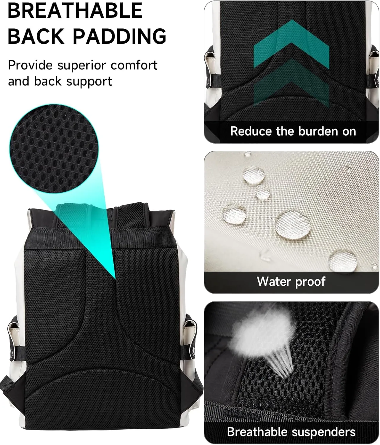 School Backpack Water Proof 15.6 Laptop Backpack Casual Suitable For Fitness Sports Travel Hiking Commuting Class College Black High Middle School Backpack For Men Women