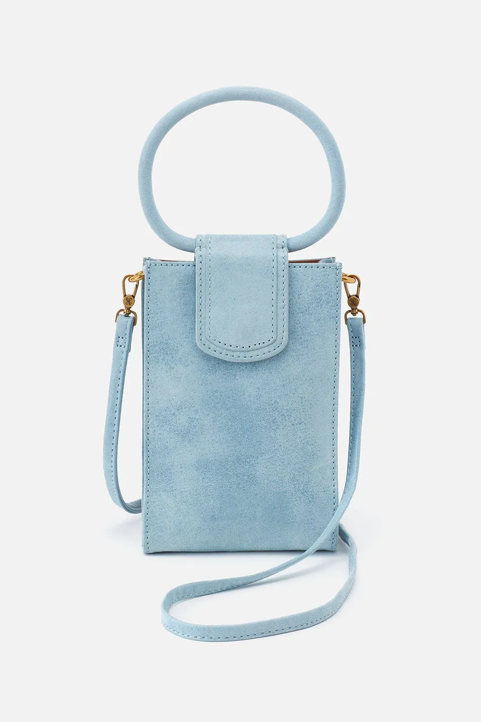 Sheila Phone Crossbody Purse - Buffed Hide Blue Topaz