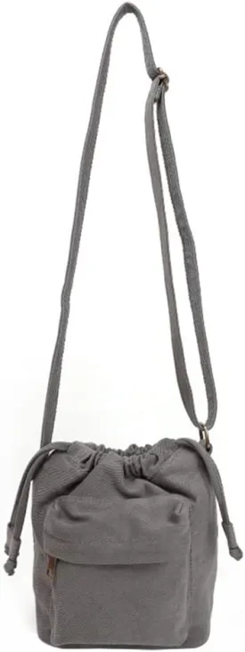 Small Crossbody Bag for Women Shoulder Bag Mini Drawstring Bucket Bag Canvas Tote Handbag Cellphone Bag Purse (Green)