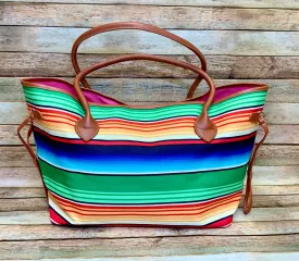 Southwest Fiesta Serape High Quality Canvas Tote 23x13x8