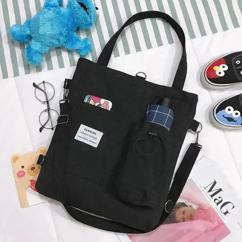 Square Canvas Totes Bag Lady With One Shoulder Slung Bag Canvas Bag for Women