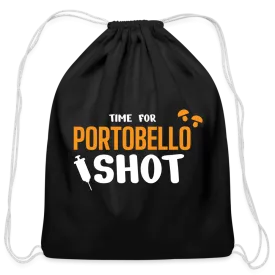Time for Portobello shot Drawstring Bag