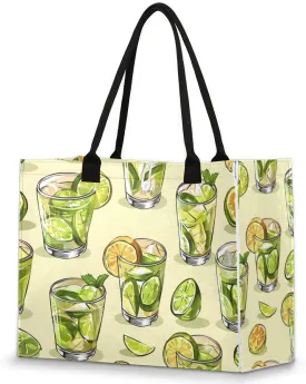 Tote Bag for Women,Travel Storage Shopping Basket with Inner Zipper Pocket Portable Reusable Handbag Gifts02