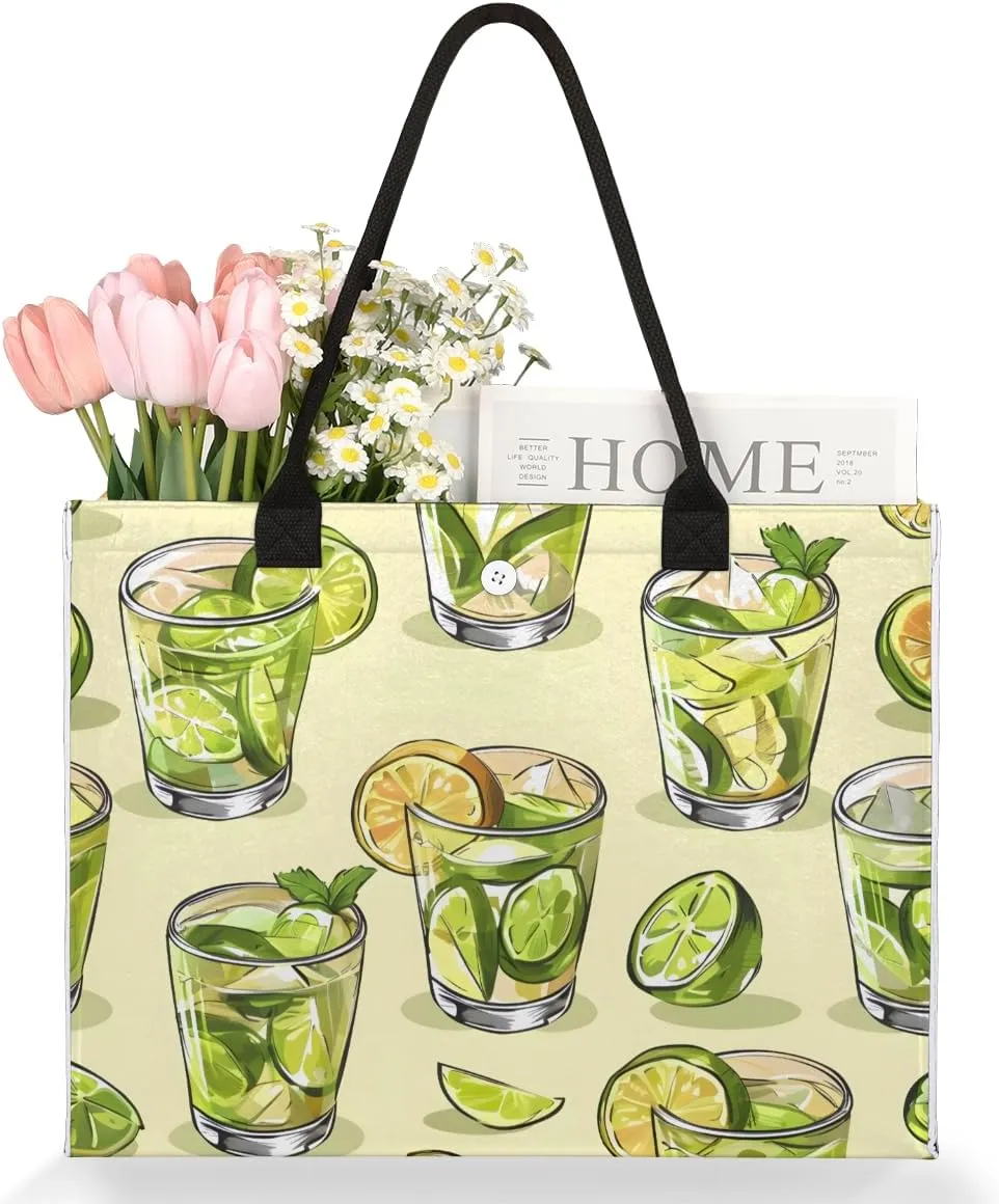Tote Bag for Women,Travel Storage Shopping Basket with Inner Zipper Pocket Portable Reusable Handbag Gifts02