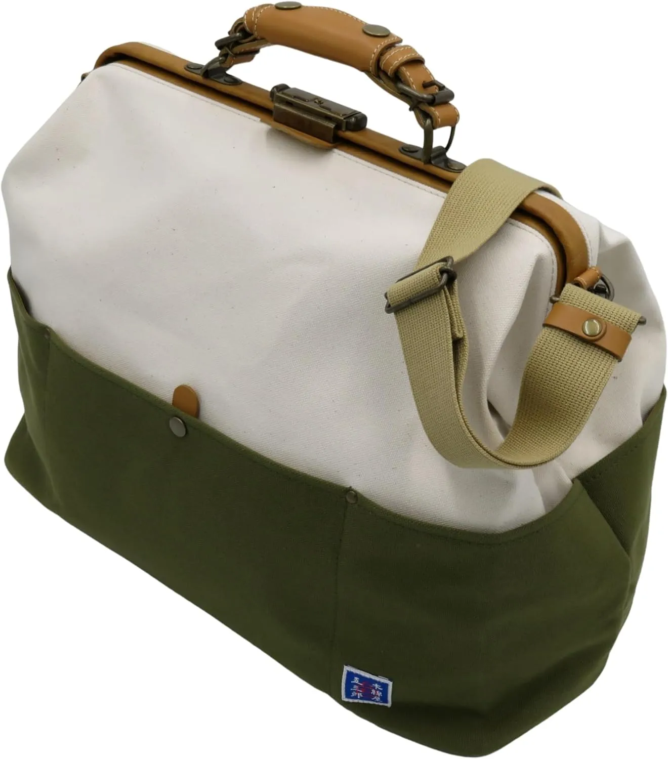 Two-Tone Fashionable Canvas Dareth Boston Bag