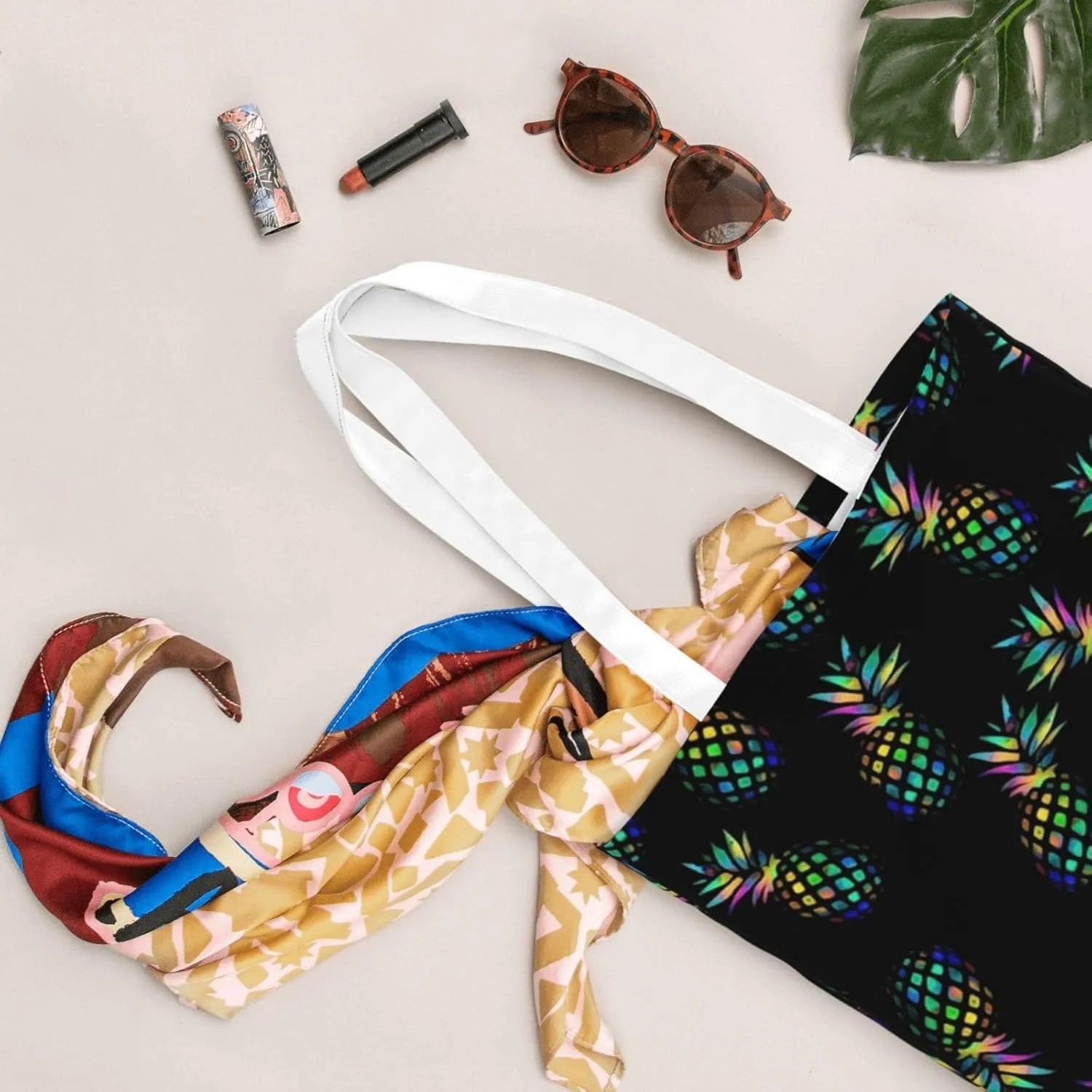 Upside Pineapple Grocery Bag Plays Well Others Reusable Shopping Bags with Handles Shopping Tote Grocery Bags