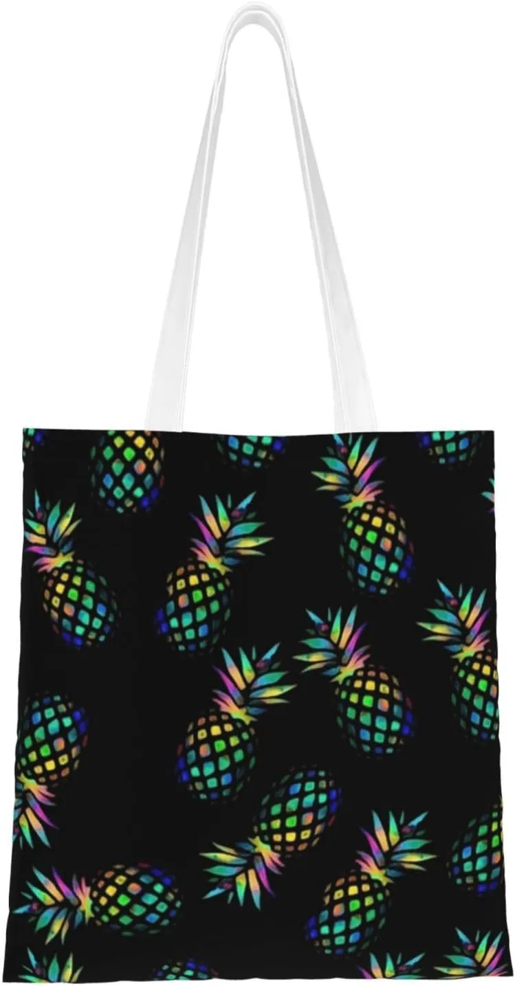 Upside Pineapple Grocery Bag Plays Well Others Reusable Shopping Bags with Handles Shopping Tote Grocery Bags