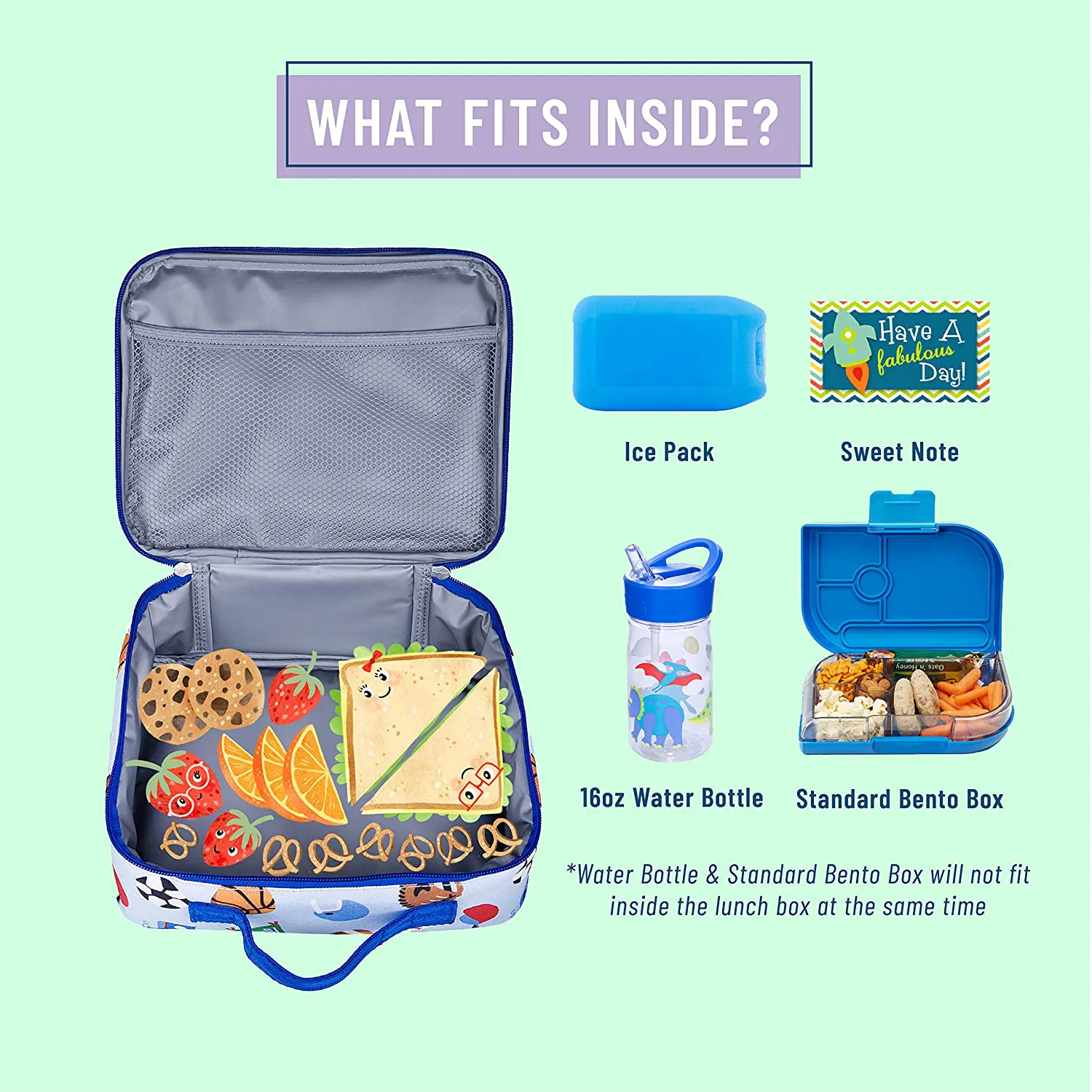 Wildkin Kids Insulated Lunch Box Bag for Boys and Girls, Perfect Size for Packing Hot or Cold Snacks for School and Travel, Mom's Choice Award Winner, BPA-free, Olive Kids (Out of this World)