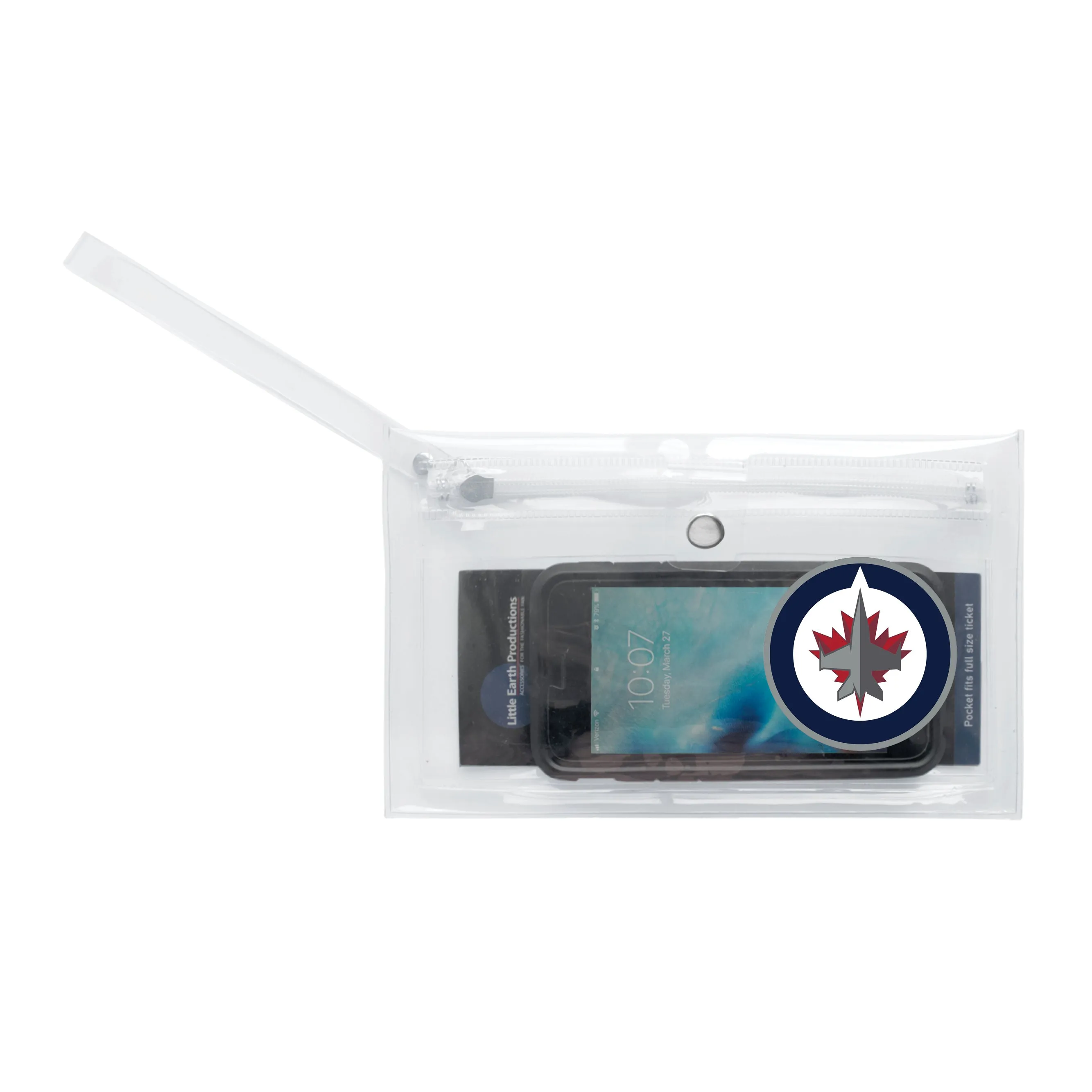 Winnipeg Jets Clear Ticket Wristlet