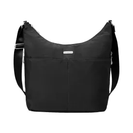 Women's Baggallini Hobo Crossbody with RFID Wristlet Black/Sand Nylon