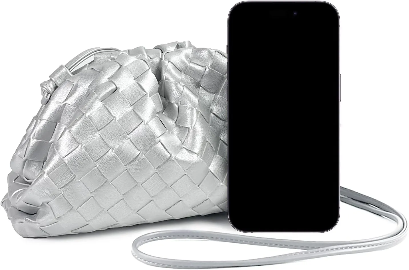 Woven Dumpling Bag for Women Clutch Purses, Cloud Crossbody Handbag Soft Shoulder Bag