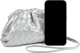 Woven Dumpling Bag for Women Clutch Purses, Cloud Crossbody Handbag Soft Shoulder Bag
