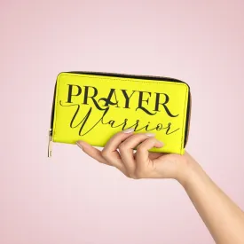 Wristlet Phone Wallet, Yellow and Black Prayer Warrior Graphic Purse